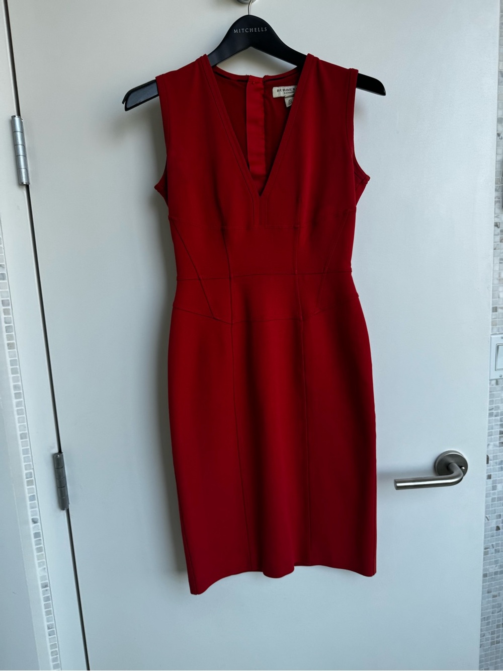 Sleeveless Red Dress with back zipper - Brand: Burberry